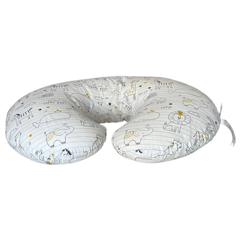 Boppy Original Feeding & Infant Support Pillow - Notebook Black and White with Gold Animals
