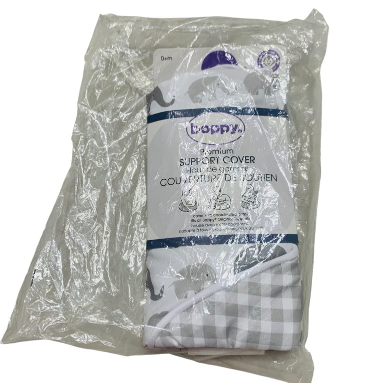 Boppy-Nursing-Pillow-Cover—Gray-Elephants-Plaid-1-1