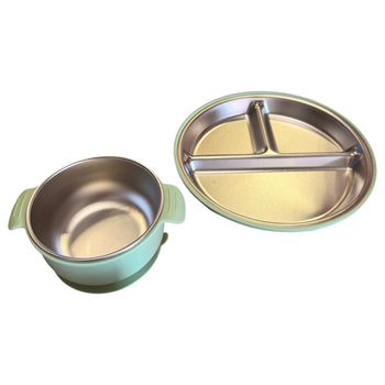 PandaEar-Stainless-Steel-Suction-Plate-and-Cup-Set-Green-1-1
