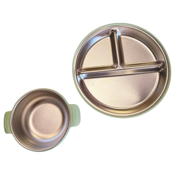 PandaEar-Stainless-Steel-Suction-Plate-and-Cup-Set-Green-1-2