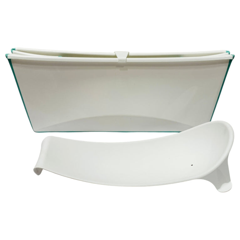 Stokke-Flexi-Bath-Tub-+-Newborn-Support-Bundle-Clear-Green-5-1