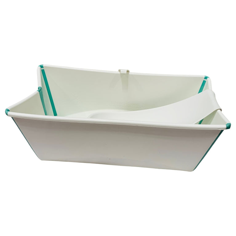 Stokke-Flexi-Bath-Tub-+-Newborn-Support-Bundle-Clear-Green-5-3