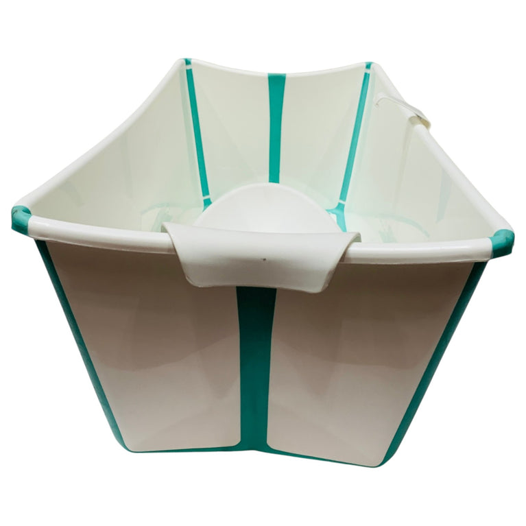Stokke-Flexi-Bath-Tub-+-Newborn-Support-Bundle-Clear-Green-5-4