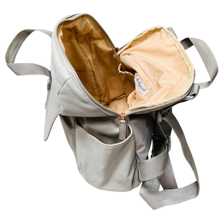 Babymel-Robyn-Convertible-Diaper-Bag-Vegan-Leather-Grey-1-7