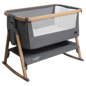 Tutti Bambini CoZee Air Bedside Crib/Co-Sleeper Rocker - Oak & Charcoal