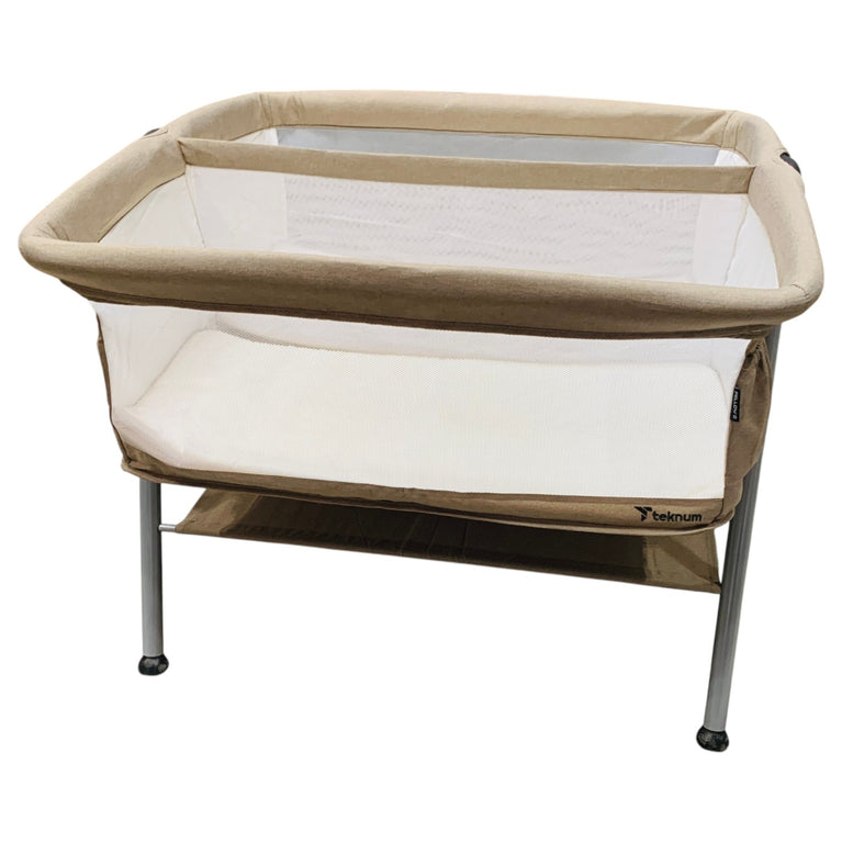 Teknum-Fellow-2-Twin-Bedside-Crib-Bassinet-Grey-1-5