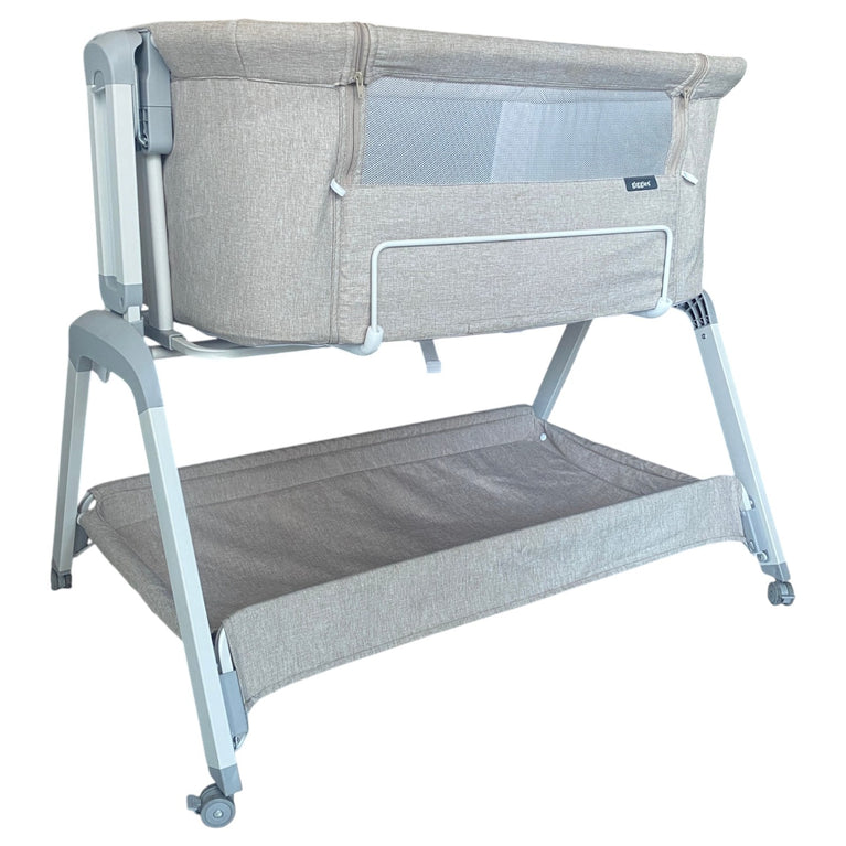 Giggles-Watson-Adjustable-Side-Bassinet-with-Glide-Function-Brown-1-1