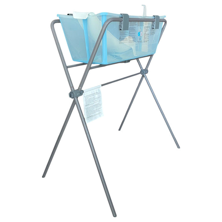 Stokke-Flexi-Bath-Tub-With-Newborn-Support-&-Stand-Set-Clear-Blue-1-1
