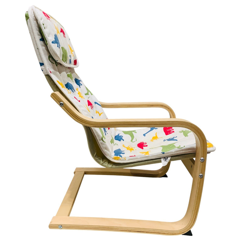 Ikea-Children's-Armchair-Birch-Veneer/Medskog-Dinosaur-Pattern-1-3