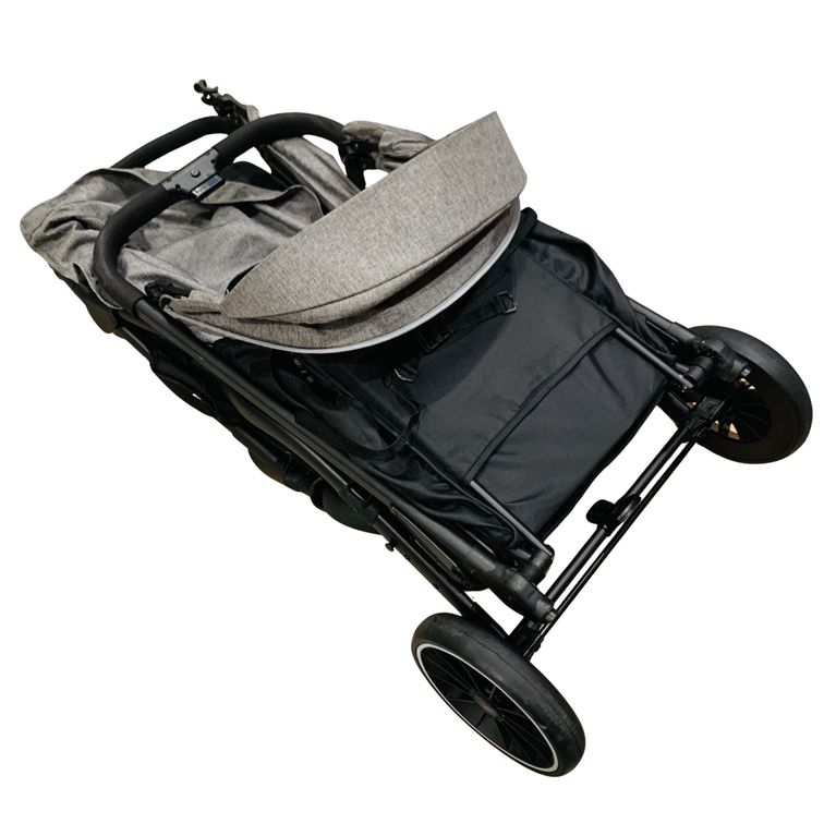 The-Moon-Brand-Dois-Tandem/Twin-Stroller-Black/Grey-1-8