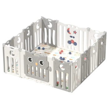 Little-Angel-Foldable-Baby-Playpen-With-Fence-For-Indoor-Grey-1-1