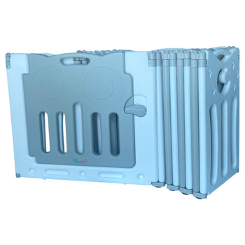 Little-Angel-Foldable-Baby-Playpen-With-Fence-For-Indoor-Grey-1-2