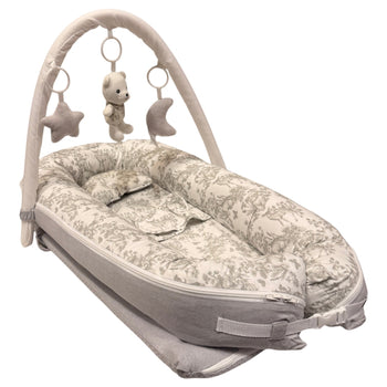 Nini-Printed-Cotton-Baby-Nest-with-Toy-Bar-Floral-Grey-1-1