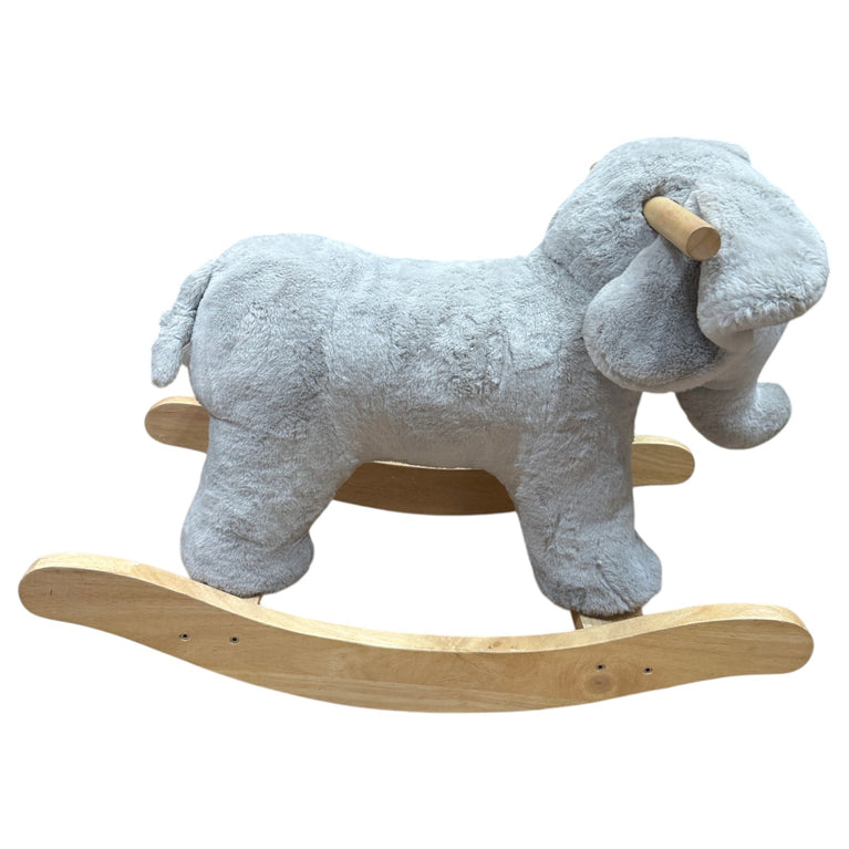 Pottery-Barn-Kids-Elephant-Critter-Plush-Nursery-Rocker-Grey/Wood-1-4