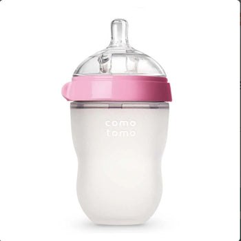 Comotomo-Natural-Feel-Baby-Bottle-(Single-Pack)-Pink-&-White,-150-ml-1-1-1