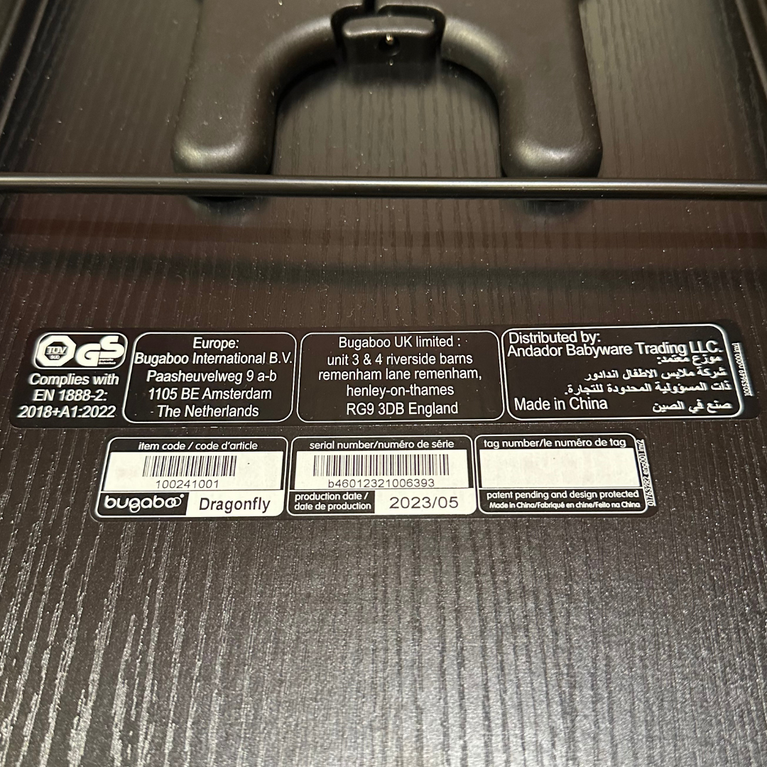 Bugaboo Dragonfly Complete Bassinet - Midnight Black