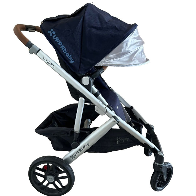 UPPAbaby Vista V1 Stroller - Taylor (Indigo/Silver/Saddle Leather) - (2019)