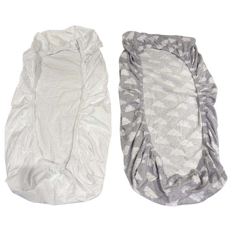 Snuz SnuzPod Moses Basket/Pram Fitted Sheets Pack of 2 - Cloud Nine