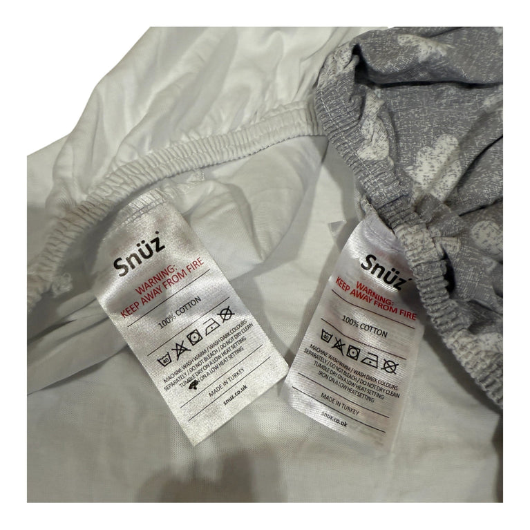Snuz SnuzPod Moses Basket/Pram Fitted Sheets Pack of 2 - Cloud Nine