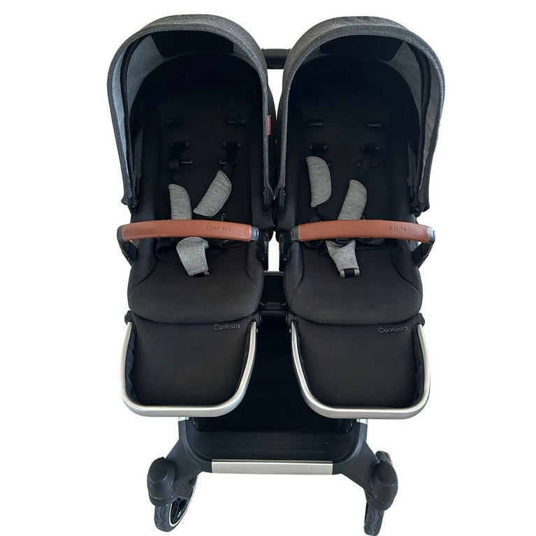 Contours Element Convertible Side-by-Side Double Stroller - Storm Grey