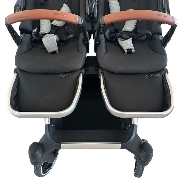 Contours Element Convertible Side-by-Side Double Stroller - Storm Grey