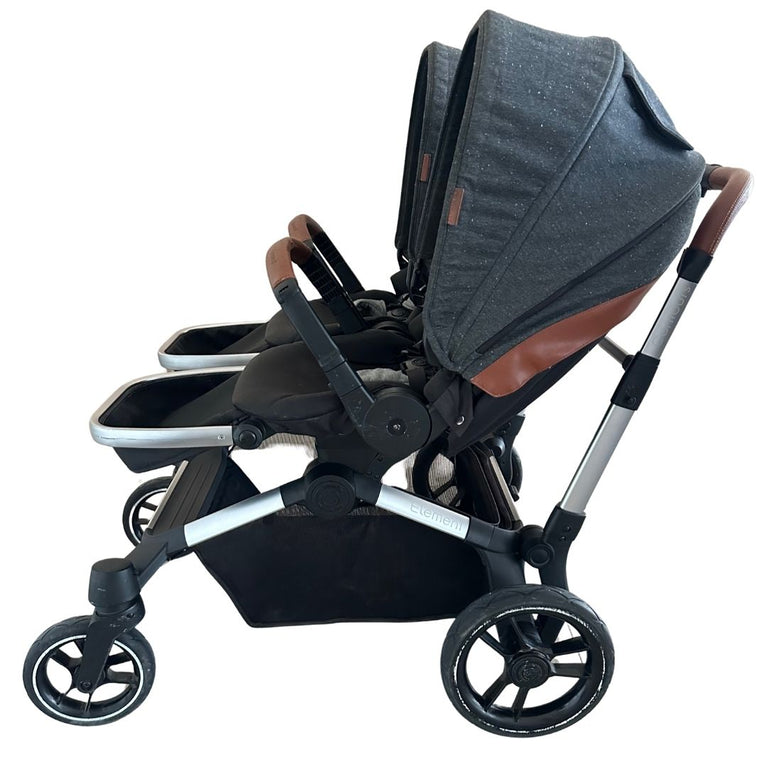 Contours Element Convertible Side-by-Side Double Stroller - Storm Grey