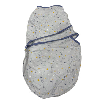 Clevamama Cotton Swaddle to Sleep Wrap - Blue (0-3m)