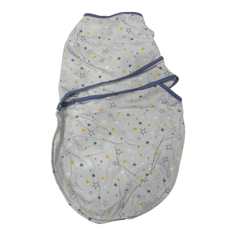 Clevamama Cotton Swaddle to Sleep Wrap - Blue (0-3m)