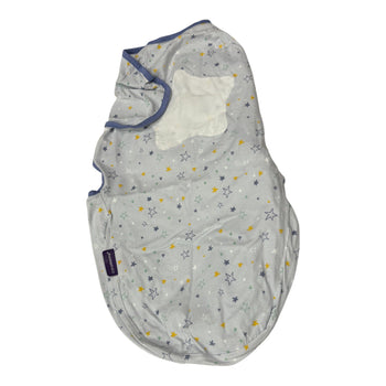 Clevamama Cotton Swaddle to Sleep Wrap - Blue (0-3m)