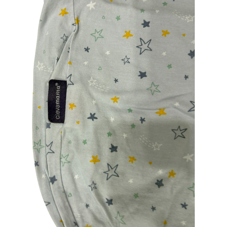 Clevamama Cotton Swaddle to Sleep Wrap - Blue (0-3m)