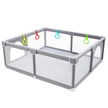 HOCC Plastic Playpen For Babies & Toddlers with Playmat - Large - Grey
