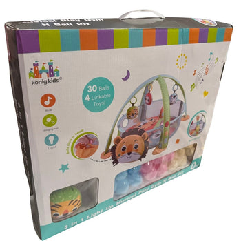 Konig Kids 3 in 1 Light Up Musical Play Gym and Ball Pit - Lion