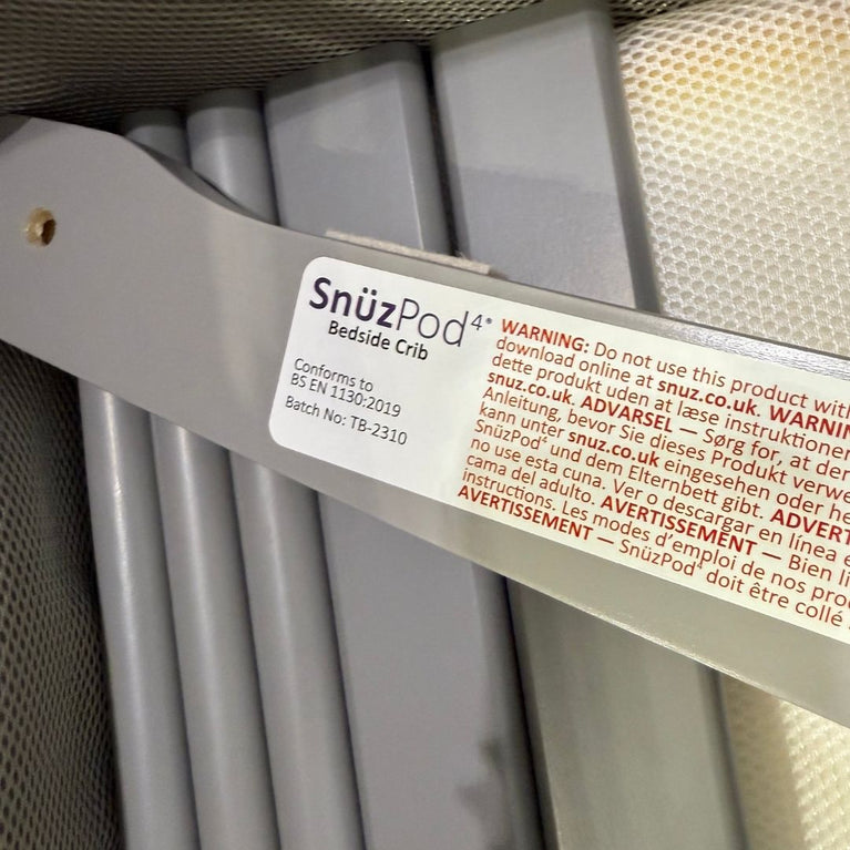 Snuzpod 4 Bedside Crib - Urban Grey