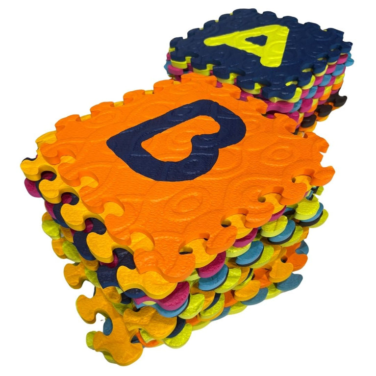B Toys Alphabet Floor Mat (26 Interlocking & Removable Foam Tiles)