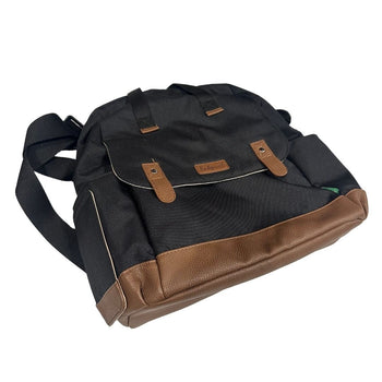 Babymel Backpack Nursery Bag with Bottle Pouch and Changing Mat - Black/Tan