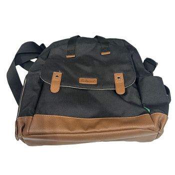Babymel Backpack Nursery Bag with Bottle Pouch and Changing Mat - Black/Tan