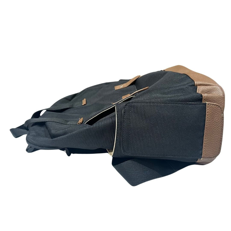 Babymel Backpack Nursery Bag with Bottle Pouch and Changing Mat - Black/Tan