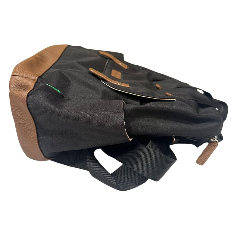 Babymel Backpack Nursery Bag with Bottle Pouch and Changing Mat - Black/Tan