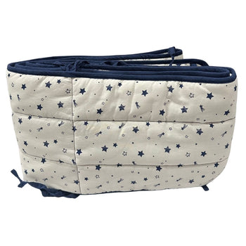 Juniors Star Print Cot Bumper - Blue