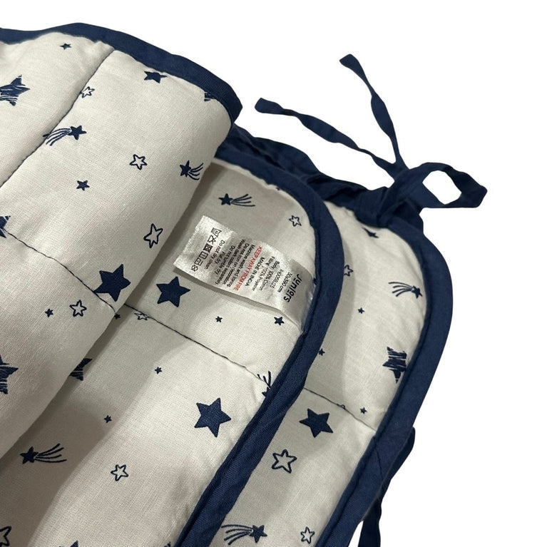 Juniors Star Print Cot Bumper - Blue