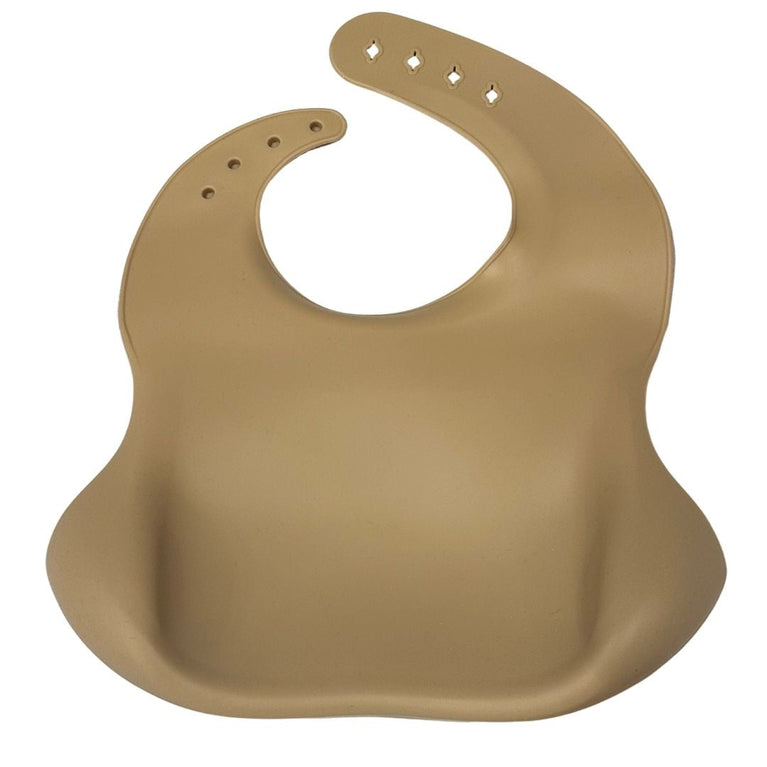 PandaEar Feeding Set with Silicone Bib - Light Tan