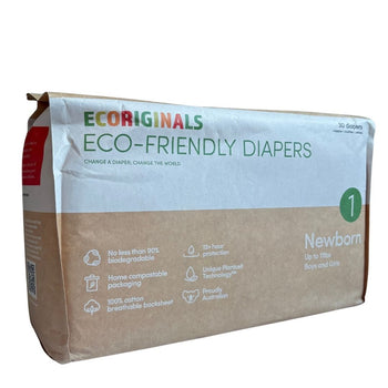 Eco-Friendly Diapers for Newborns Size 1 (Up to 11 Lbs) - 30 Pack