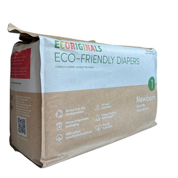 Eco-Friendly Diapers for Newborns Size 1 (Up to 11 Lbs) - 30 Pack
