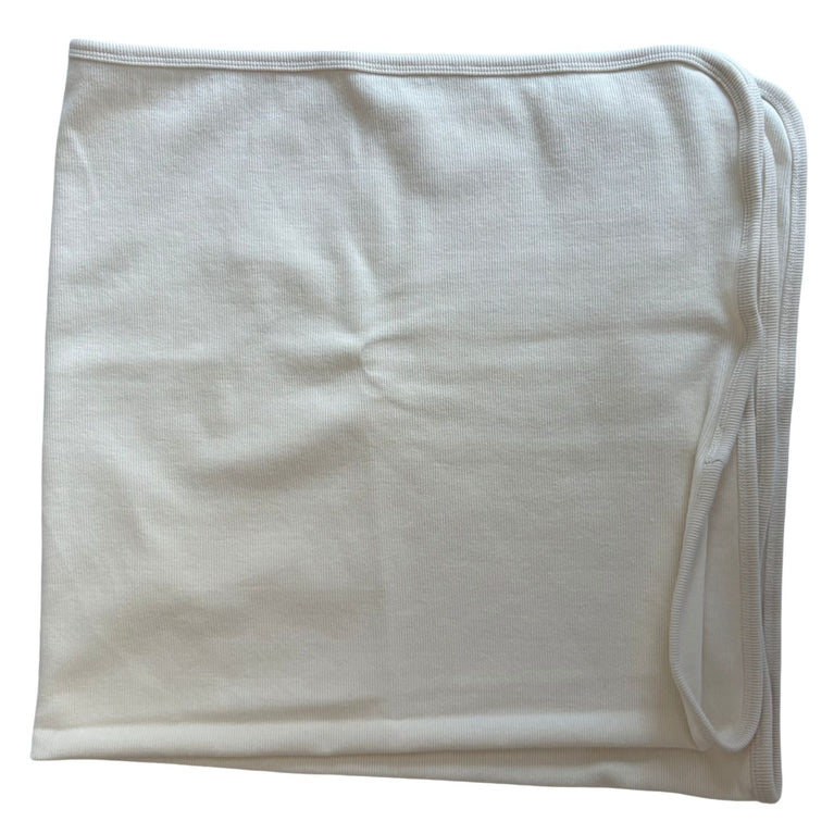 Mushie Ribbed Baby Blanket - Ivory