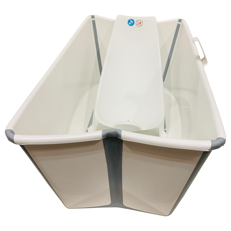 Stokke-Flexi-Bath-Tub-With-Newborn-Support-&-Stand-Set-White/Grey-3-Pcs-4-3