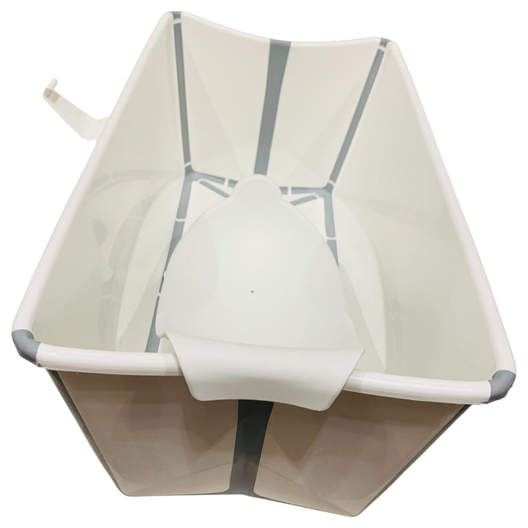 Stokke-Flexi-Bath-Tub-With-Newborn-Support-&-Stand-Set-White/Grey-3-Pcs-4-4