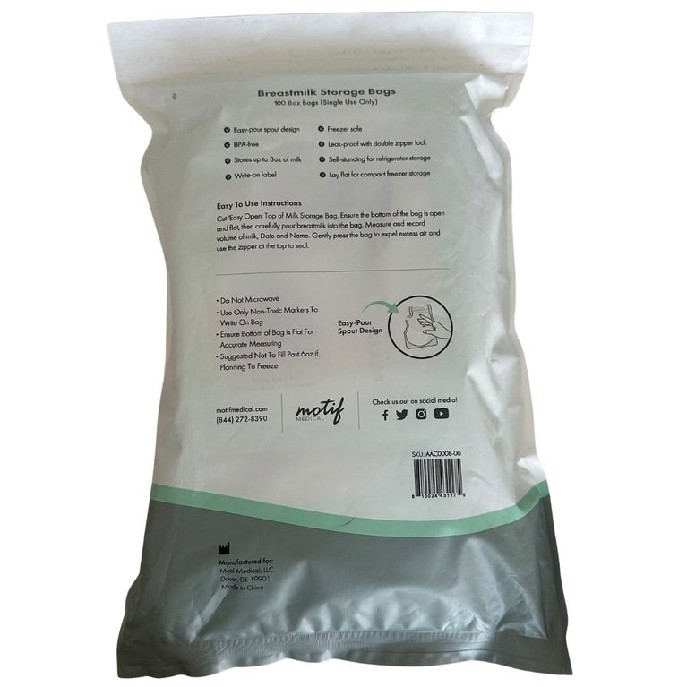 Motif Medical Breastmilk Storage Bags - 6 oz (100 count)