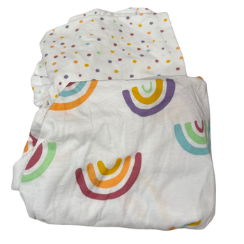 Snuz Moses Basket/SnuzPod/Pram Fitted Sheets - Pack of 2 - Rainbow