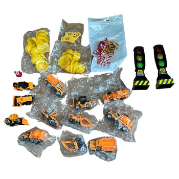 Construction Vehicles & Accessories Small World Figures - 60 Pieces Approx