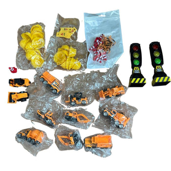 Construction Vehicles & Accessories Small World Figures - 60 Pieces Approx